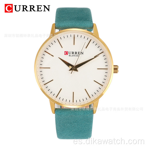 CURREN 9021 Relojes de pulsera de cuarzo para mujer de diseño clásico